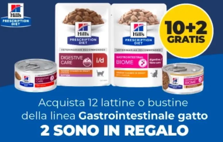 Approfitta della promo sulla linea Gastrointestinale Hill's 10+2