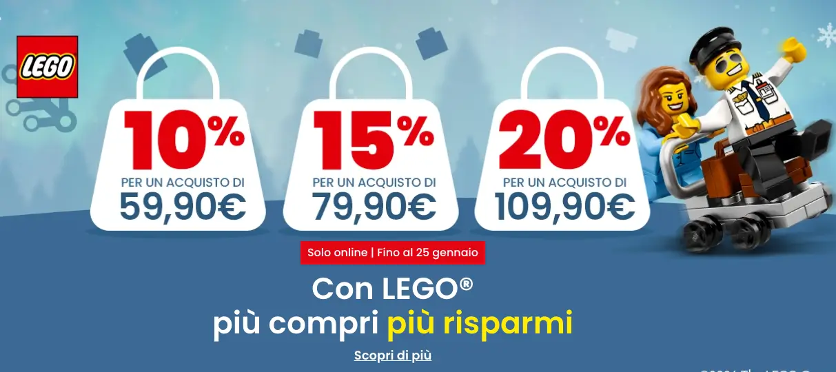 Fino al 20% di sconto sui LEGO da Feltrinelli