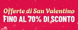 Promozioni di San Valentino fino al 70% di sconto