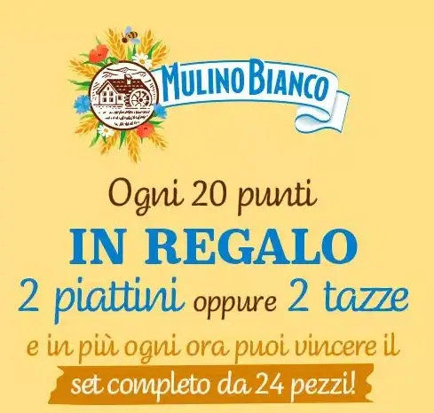 Raccogli 20 punti e ricevi in regalo 2 piattini oppure 2 tazze con la Promozione Mulino Bianco da Bennet